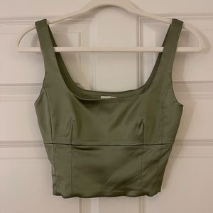 WLFRED SATIN BUSTIER TOP